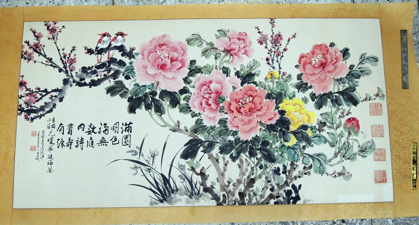 胡昌織，花卉，水墨畫作品