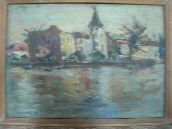 張萬傳（風景木板畫）尺寸4號，