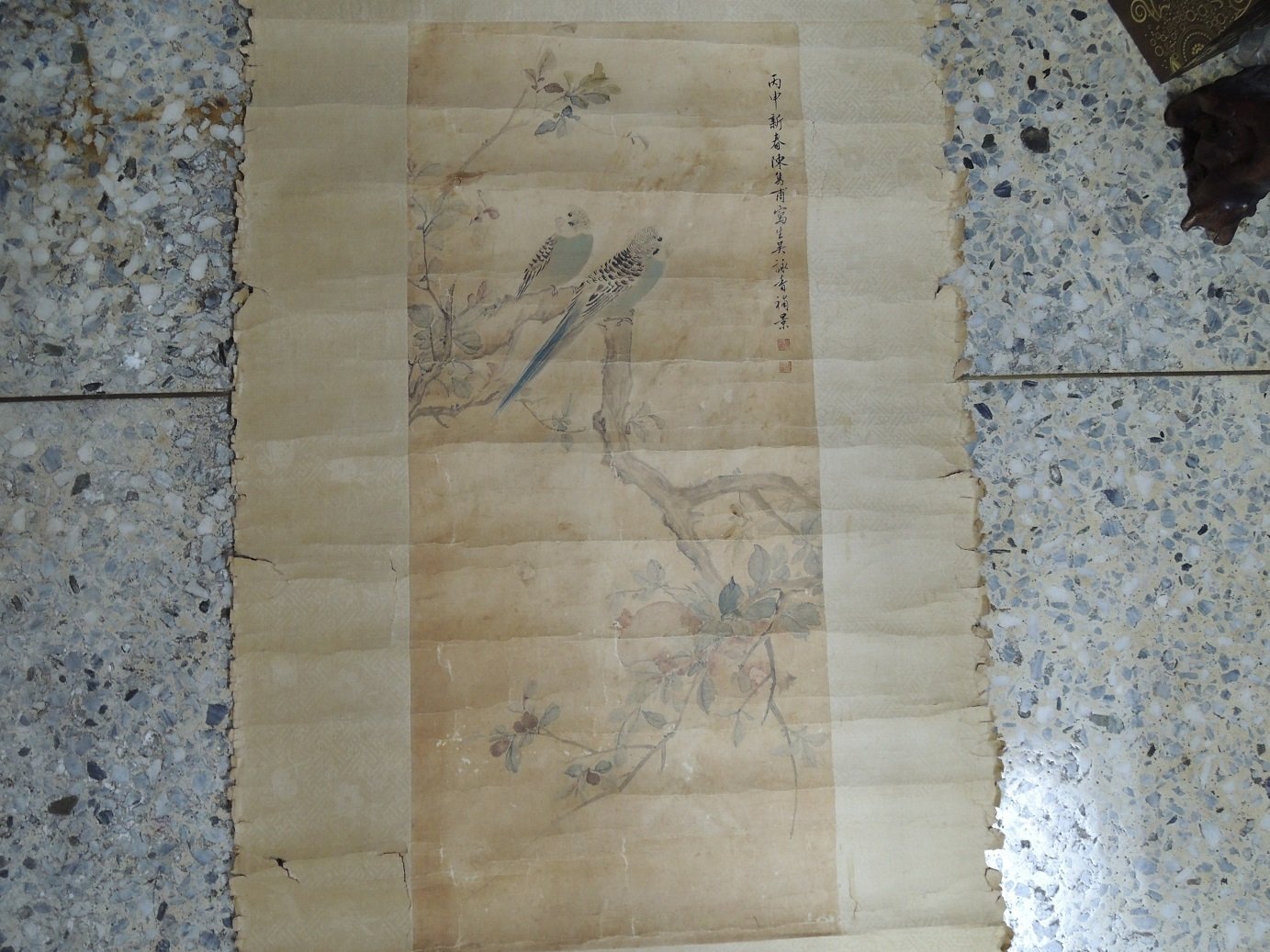 吳詠香，陳隽甫，花鳥合作畫，設色水墨畫作品