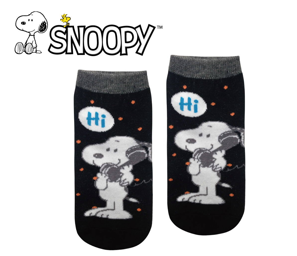 SN005電話點點直板童棉襪