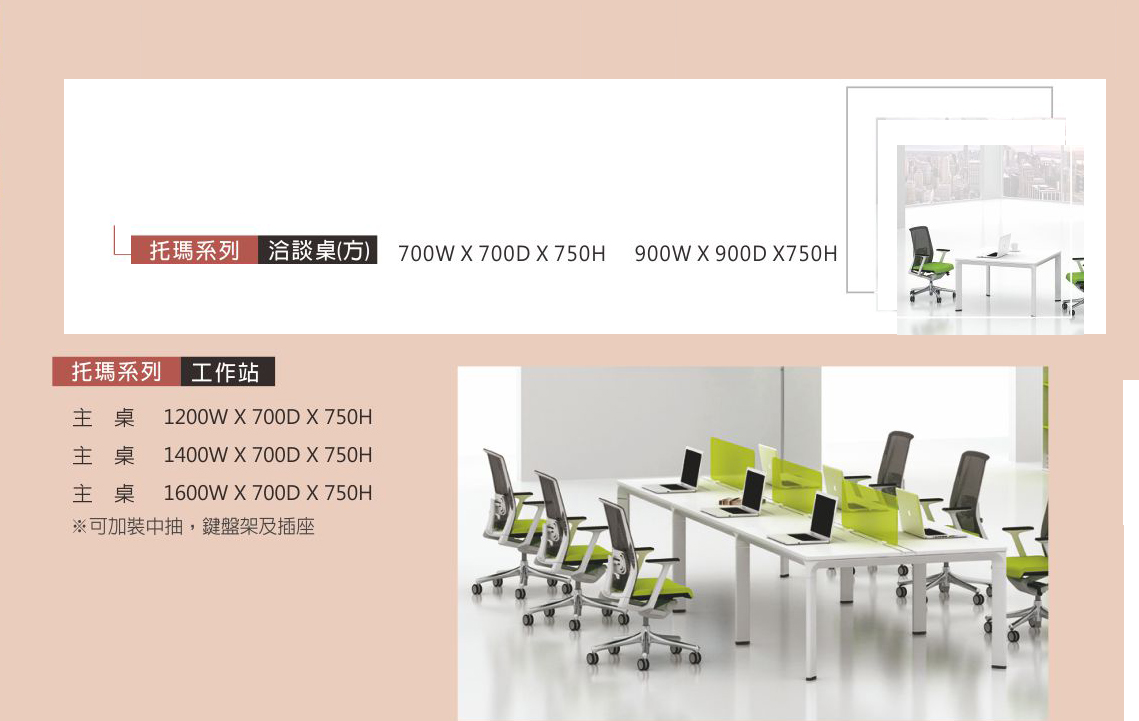 托瑪系列工作站+洽談桌(方)