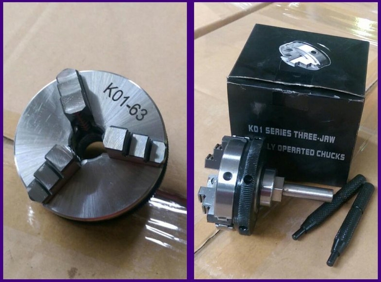 全新同動三爪夾頭2.5英吋*63mm+連接柄