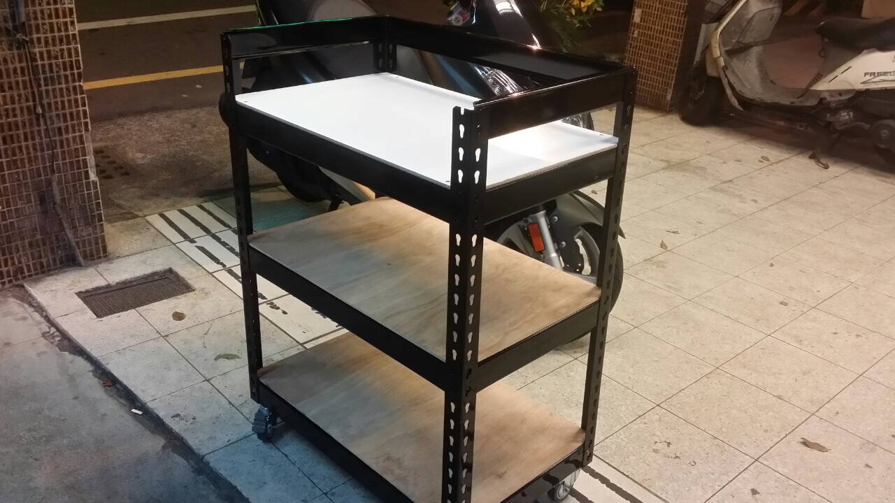 黑色烤漆免螺絲角鋼組合架