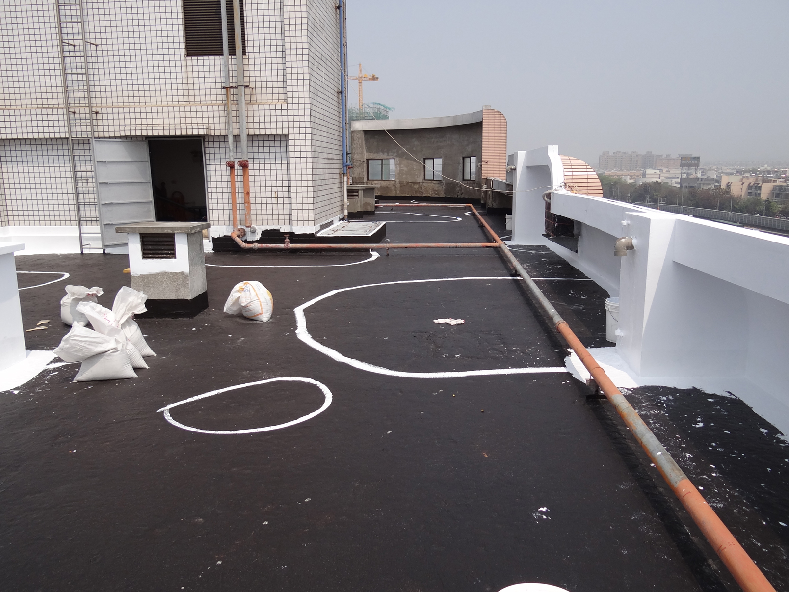 女兒牆防水材塗裝