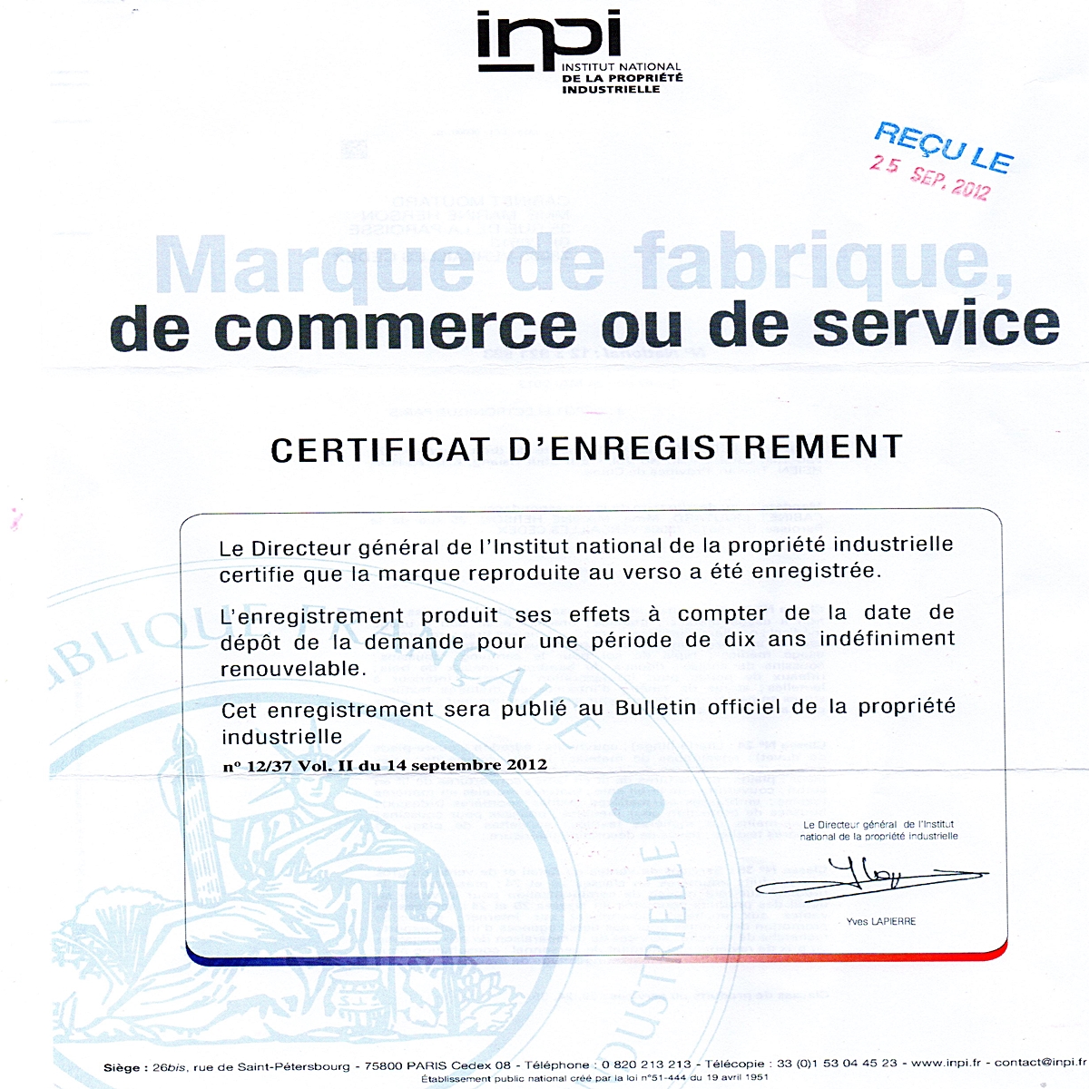 LAMINA-1(法國證書)