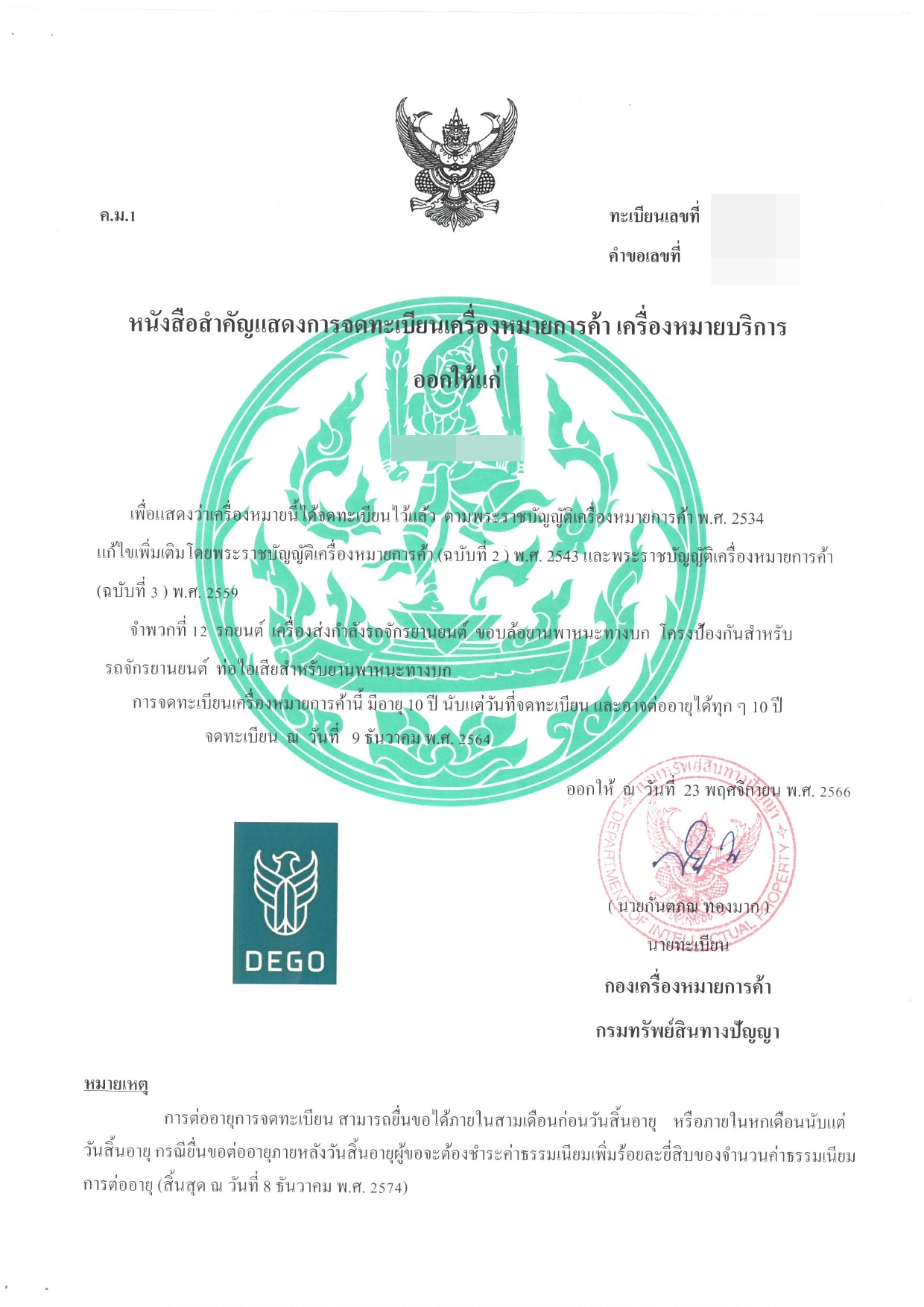 泰國商標申請