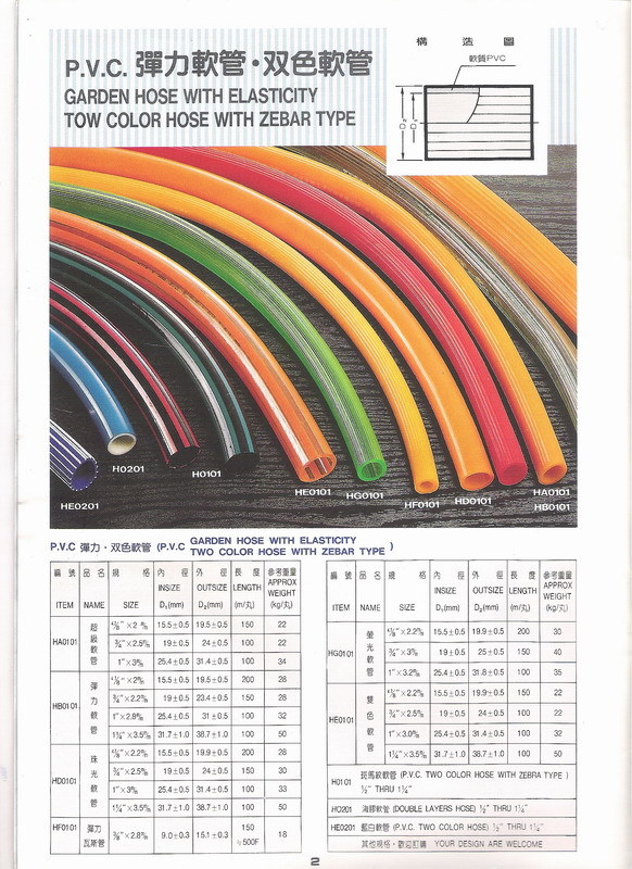 PVC彈力軟管、雙色軟管