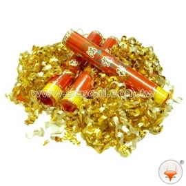 金色長條亮面，華麗的宮廷風，金銀兩色讓您的活動更閃閃動人，婚禮小物轉砲拉砲（長條金色亮面彩帶）