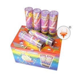 彈簧式拉炮彩帶~㊣20公分長條亮片彩帶㊣~彈簧轉砲