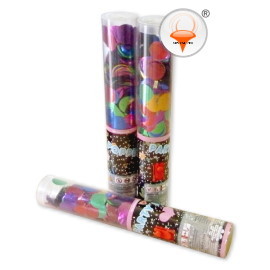 按鈕式彩帶拉炮~㊣圓點亮片㊣~特殊透明管拉砲！全台首賣！！創意呈現！！