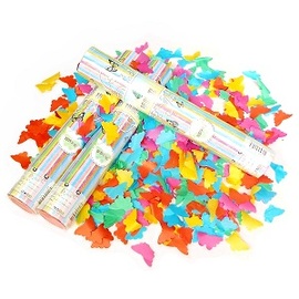 蝴蝶彩紙不褪色，全新輕薄紙，顏色更鮮豔飄得更久，彷彿蝴蝶天上飛，旋轉彩花拉砲(全蝴蝶)