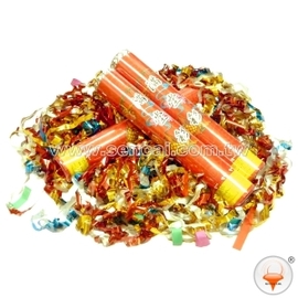 彩色亮面彩帶，劃過天際的感動，讓您的活動更加的驚艷動人，旋轉手轉彩砲(彩色亮面長條彩帶)