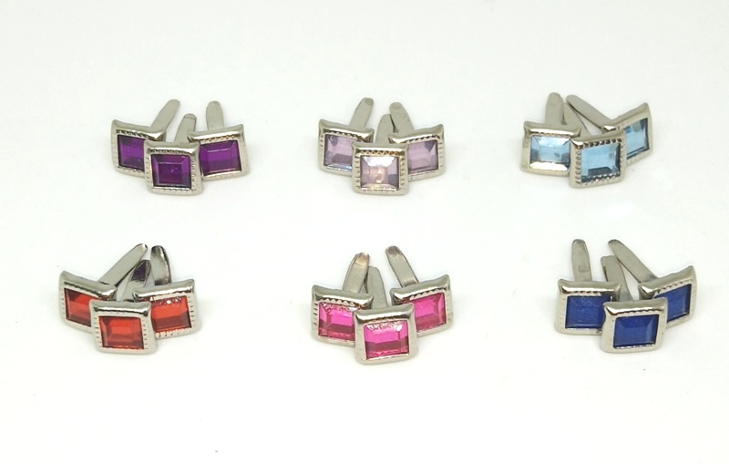 方型寶石雙腳釘