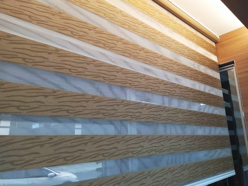 咖啡色系豹紋款調光簾