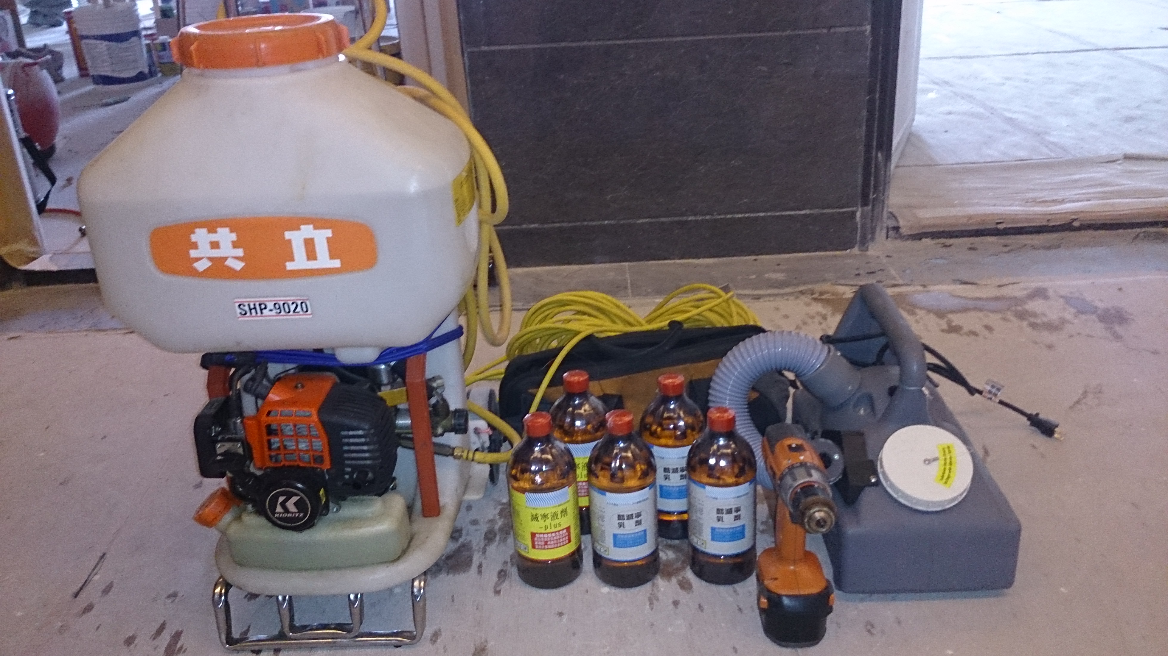 裝璜前工程消毒