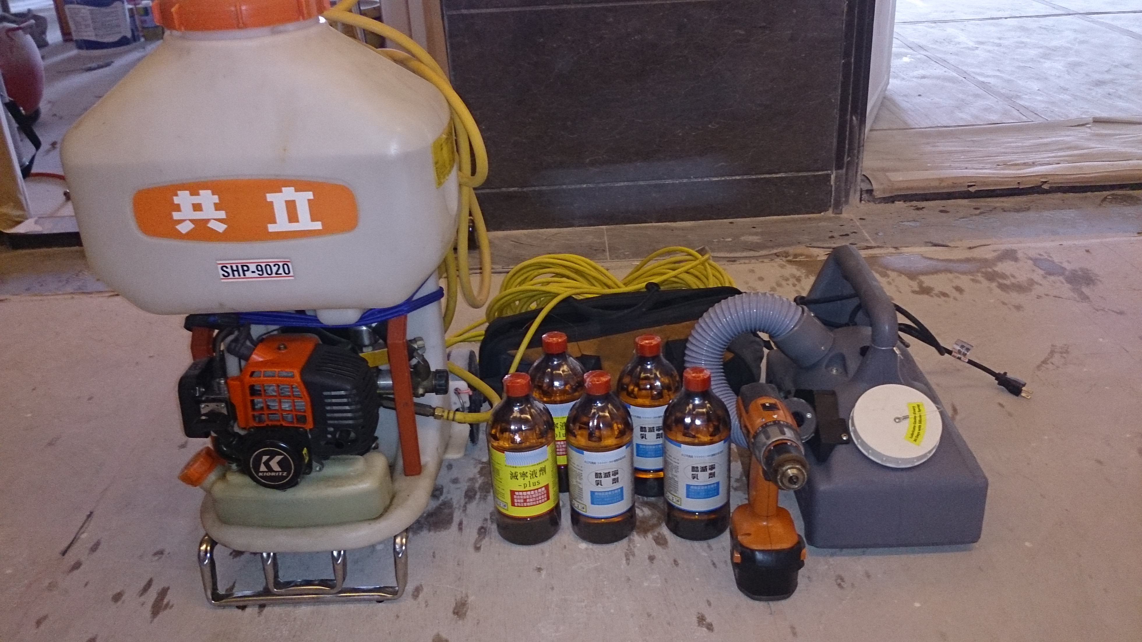 裝璜前工程消毒