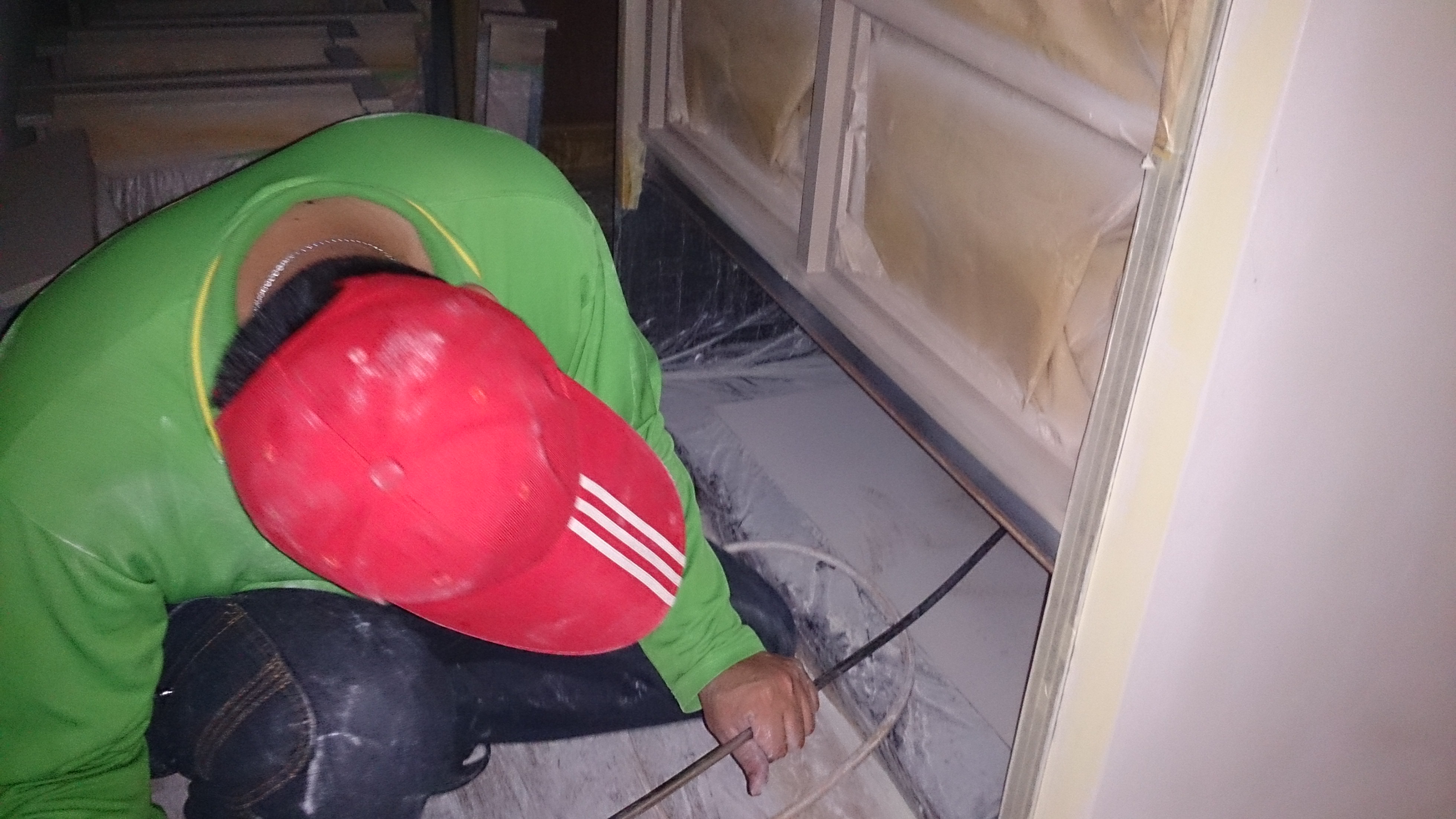 裝璜前工程消毒