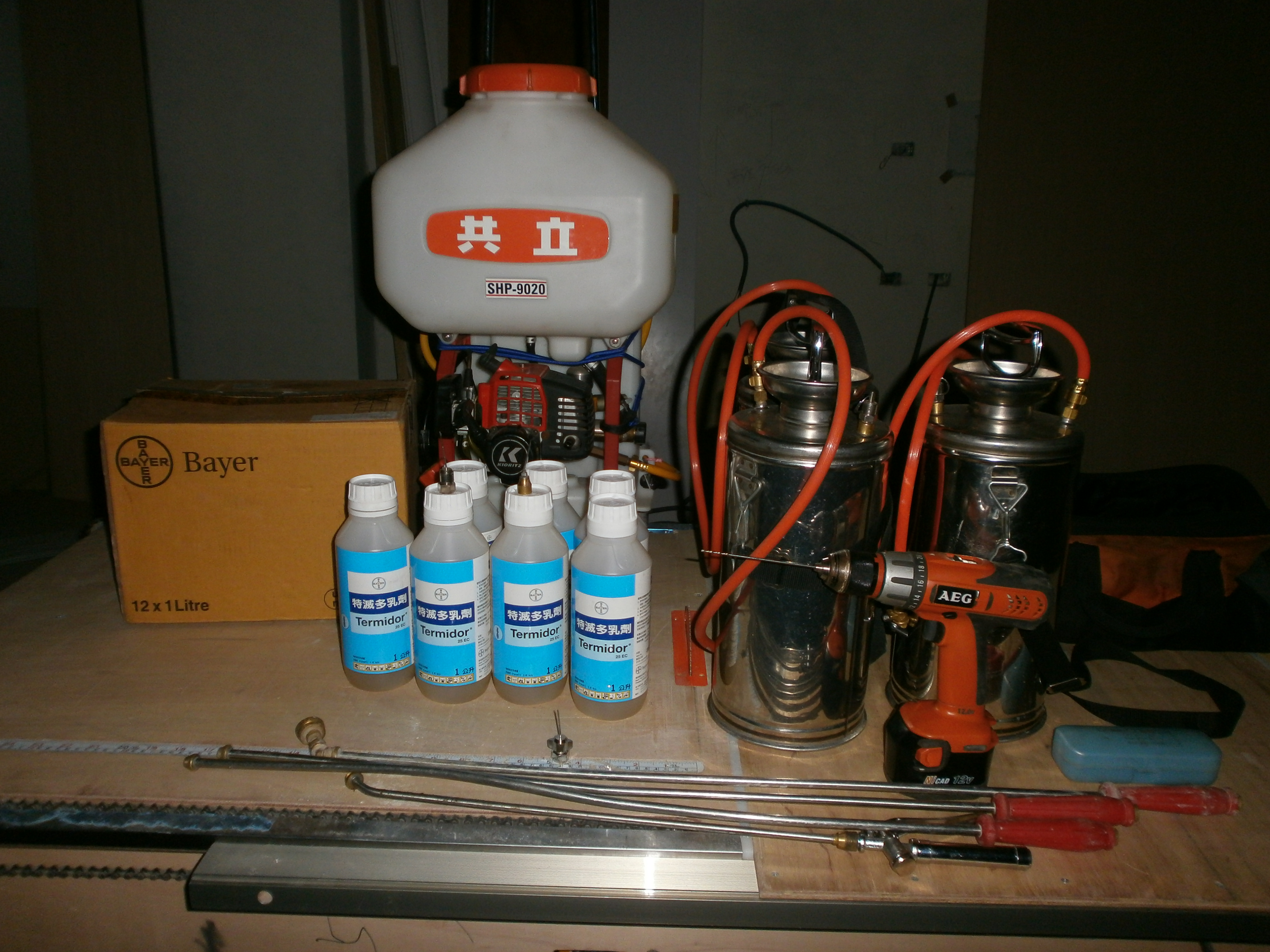 裝璜前工程消毒