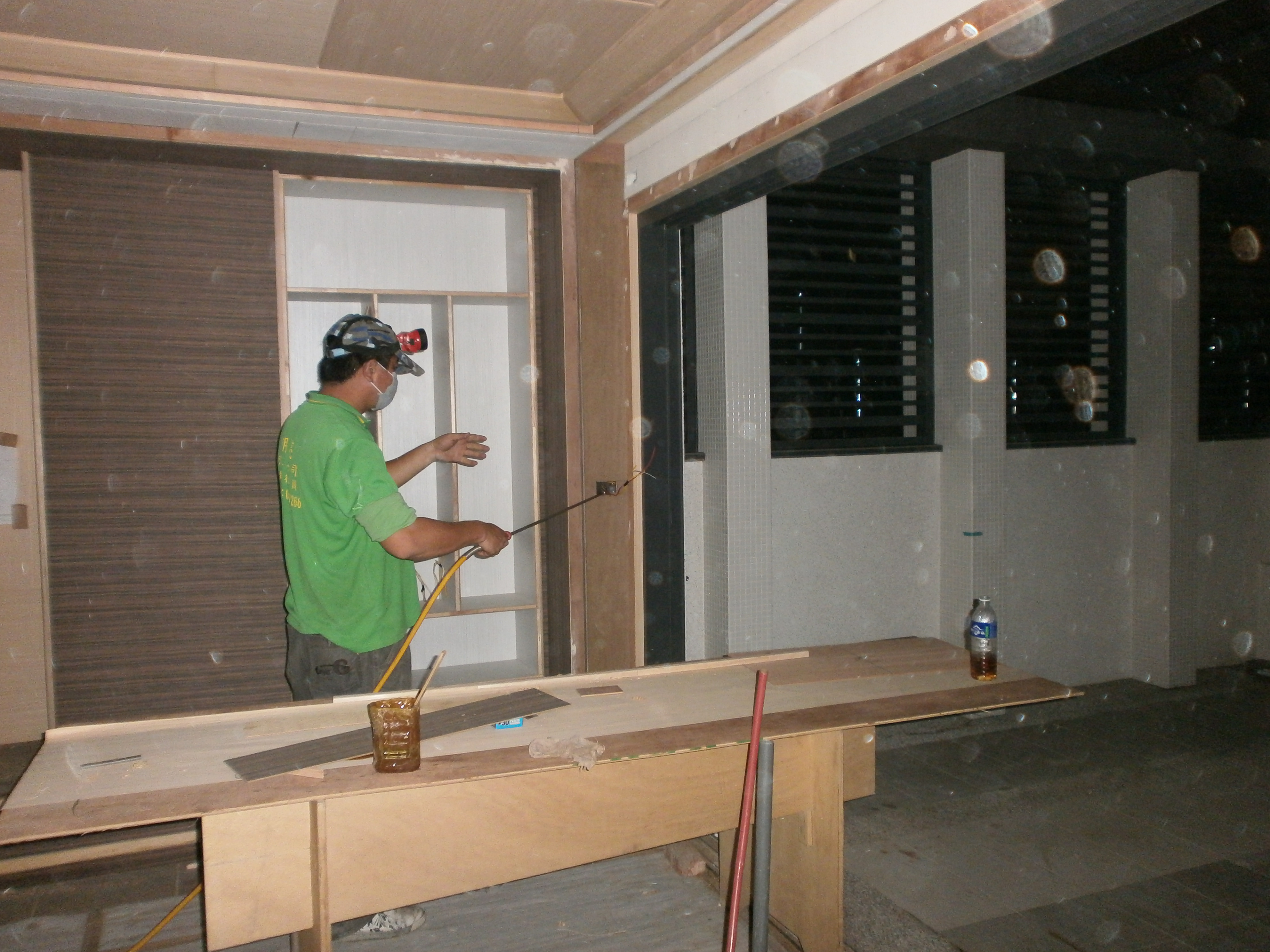 裝璜前工程消毒