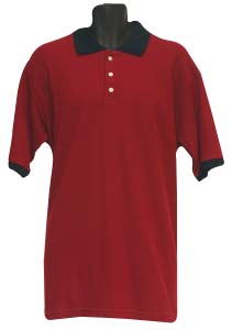 網眼POLO衫-暗紅色