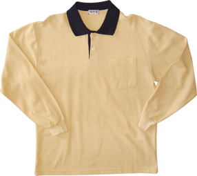 長袖純棉POLO衫-米白色