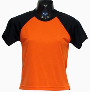 排汗T恤-橘色圓領