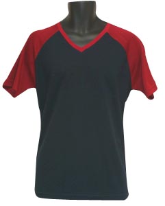 排汗T恤-黑色-V領