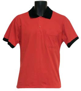 純棉POLO衫-暗紅色