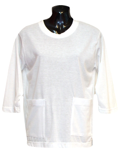 素面T恤-白色-口袋