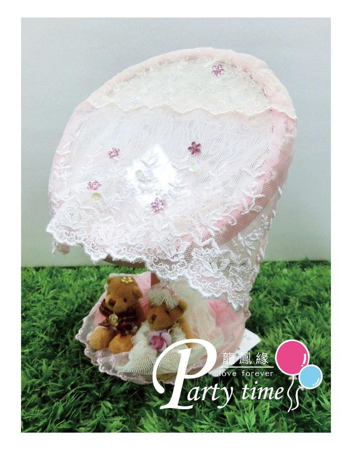 新娘熊蕾絲圓鏡