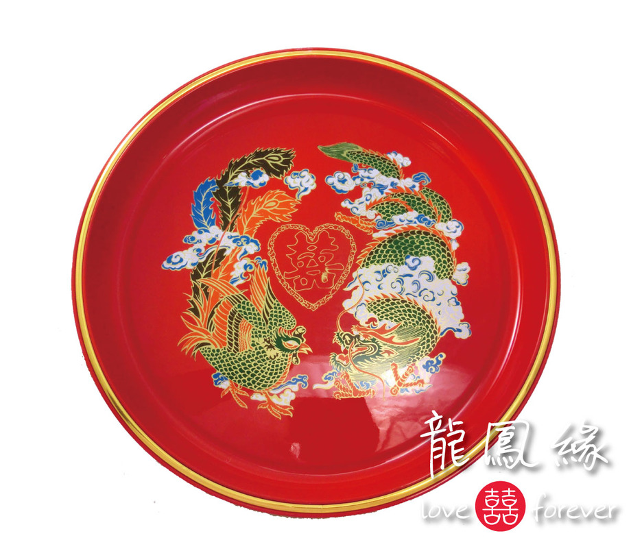 金邊龍鳳茶盤
