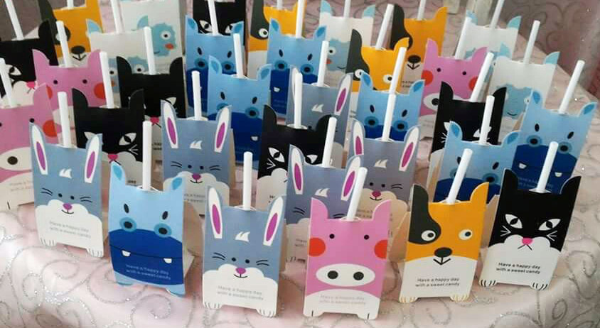 動物紙卡棒棒糖/支