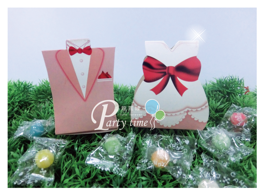 粉色新人禮服喜糖盒(不含糖果)