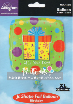 18吋方型點點禮物氣球