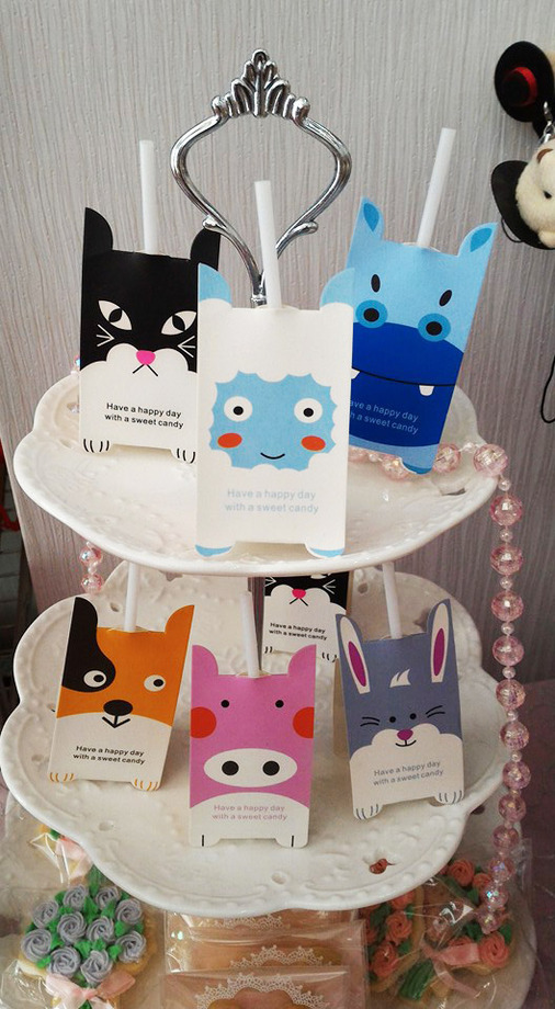 動物紙卡棒棒糖