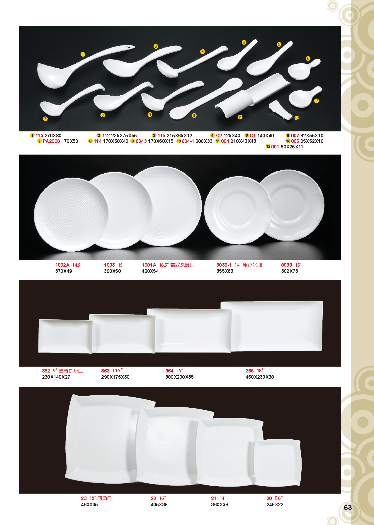 HH-瓷白加金美耐皿碗盤