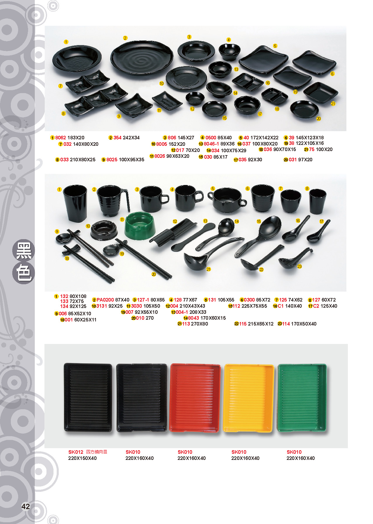 HH-黑色美耐皿碗盤