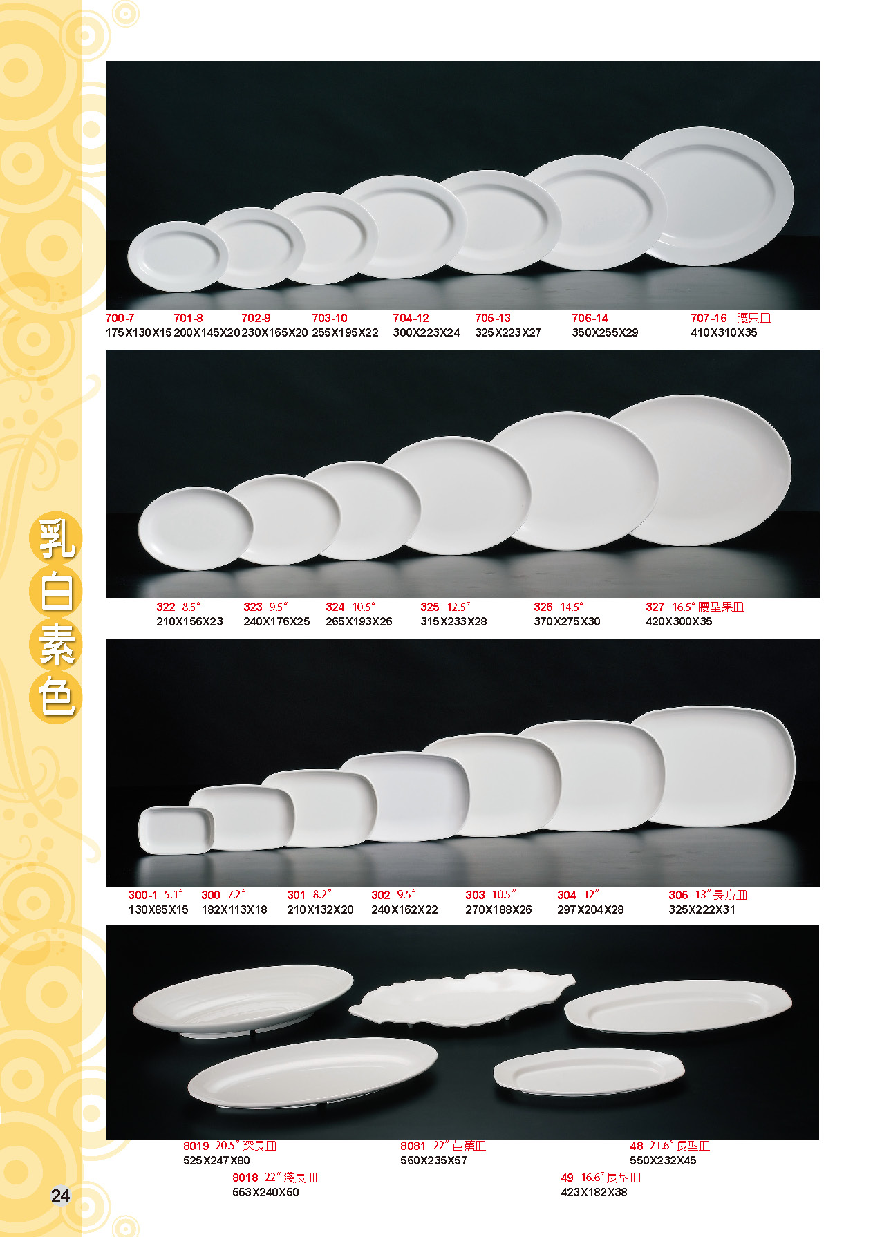 HH-乳白素色美耐皿碗盤