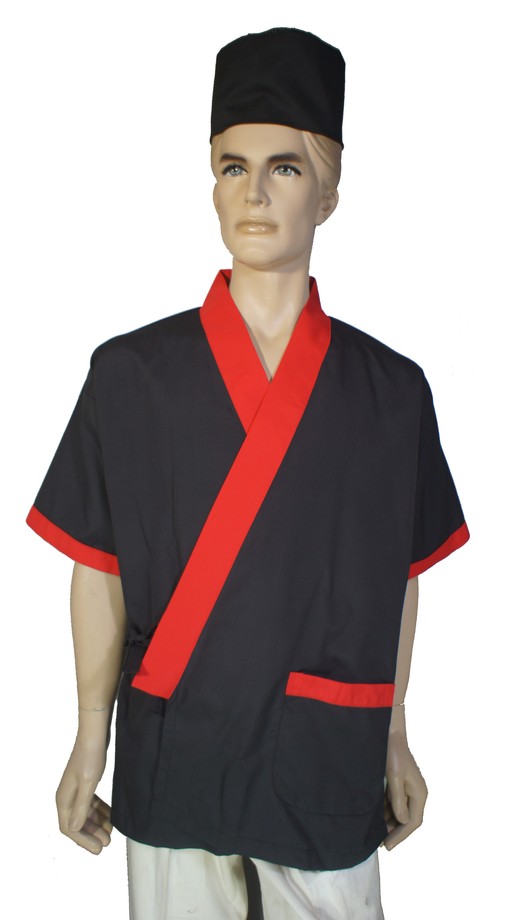 A261日本服黑配紅門襟