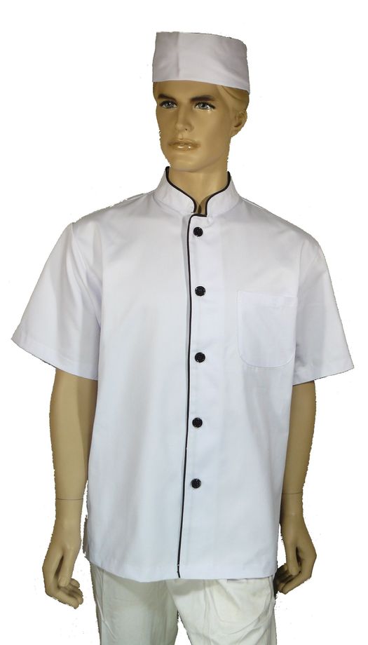 A149中山單排滾單黑邊短袖