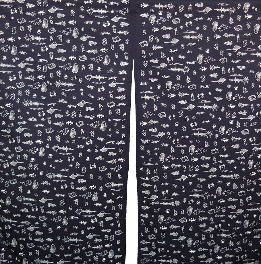 A337-1藍底大海底世界門簾