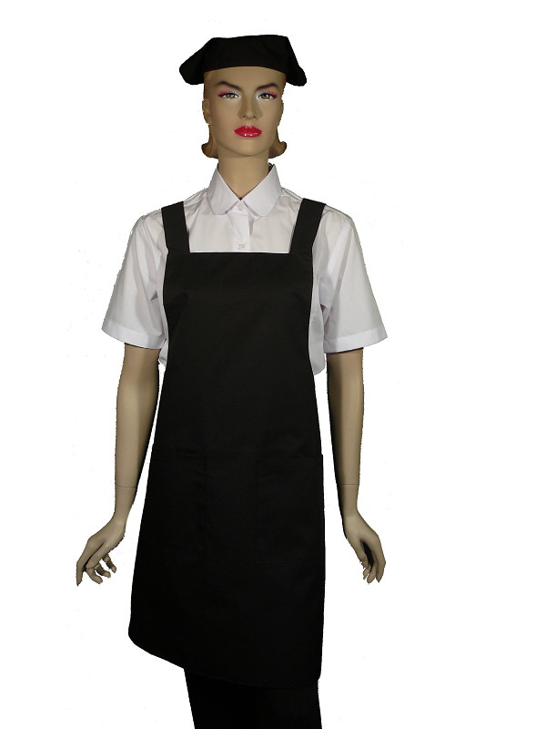 A604-2黑色日式全身圍裙(H帶)