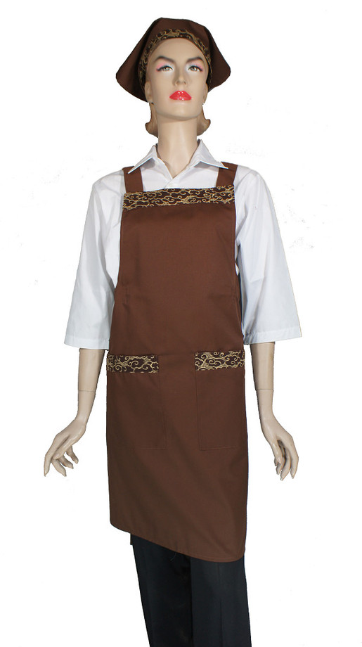 A623-7咖啡配咖啡雲朵日式全身圍裙(H帶)