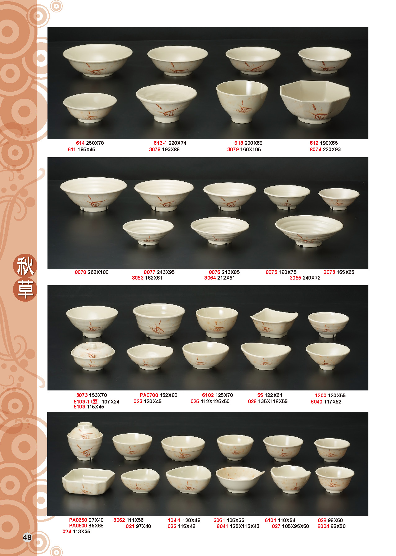 HH-秋草美耐皿碗盤