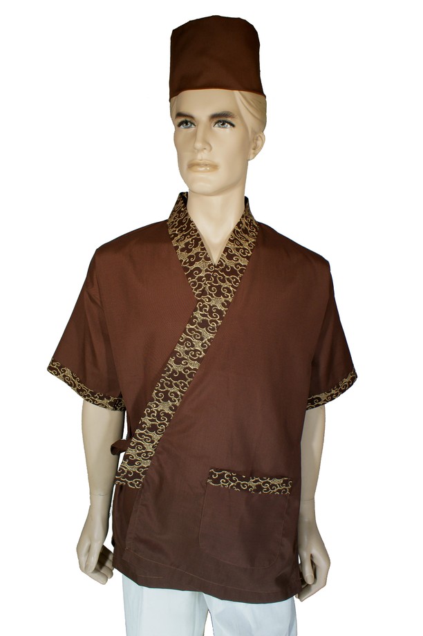 A277日本服咖啡配咖啡雲朵門襟