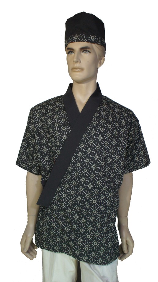 A297黑煙火配黑肩帶日式和服