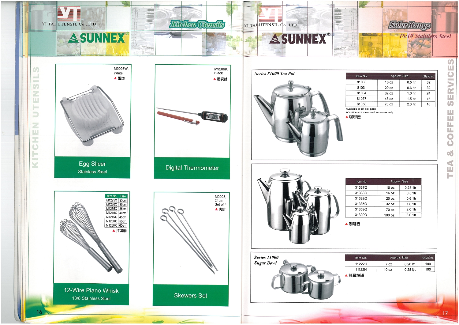 蛋切、溫度計、肉針、咖啡壺、糖罐系列