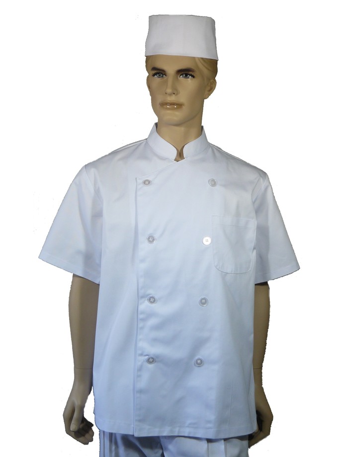 A101中山領雙排扣短袖廚師服