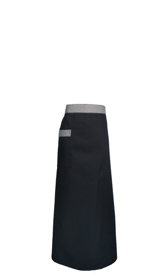 A407-3黑配格花腰帶半身圍裙