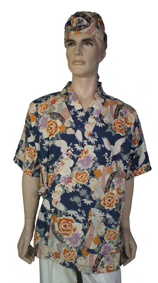 A289藍舞鶴日式和服